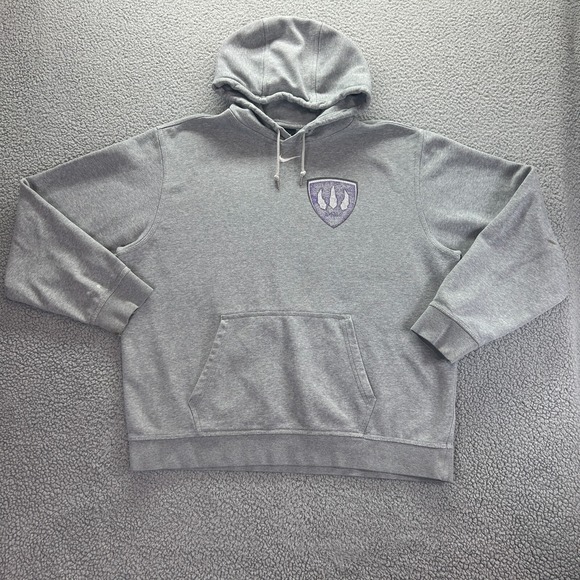 Nike Other - Nike Hoodie Mens XL Gray Center Swoosh Vector Claw‎ Ribbed Cuff & Hem Drawstring